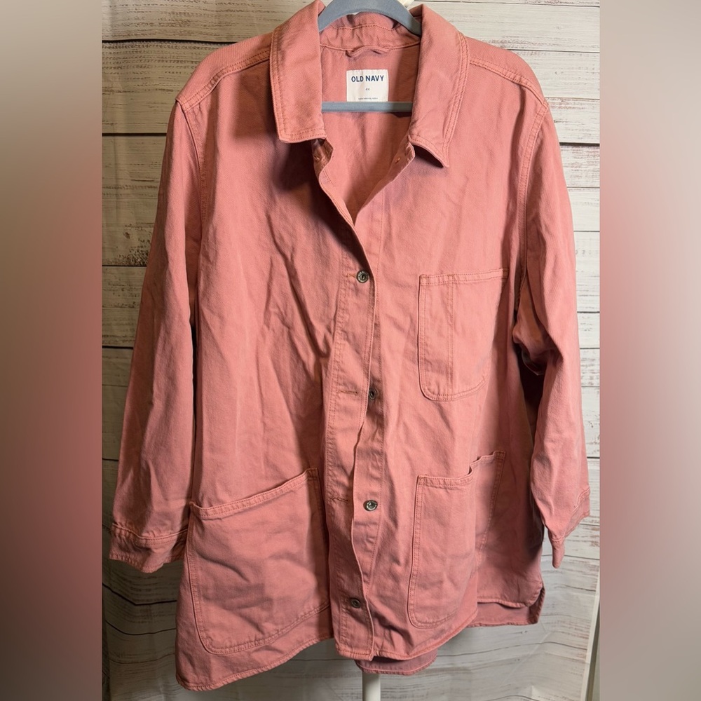 Old Navy Dusty Rose Button-Up Heavy Jacket